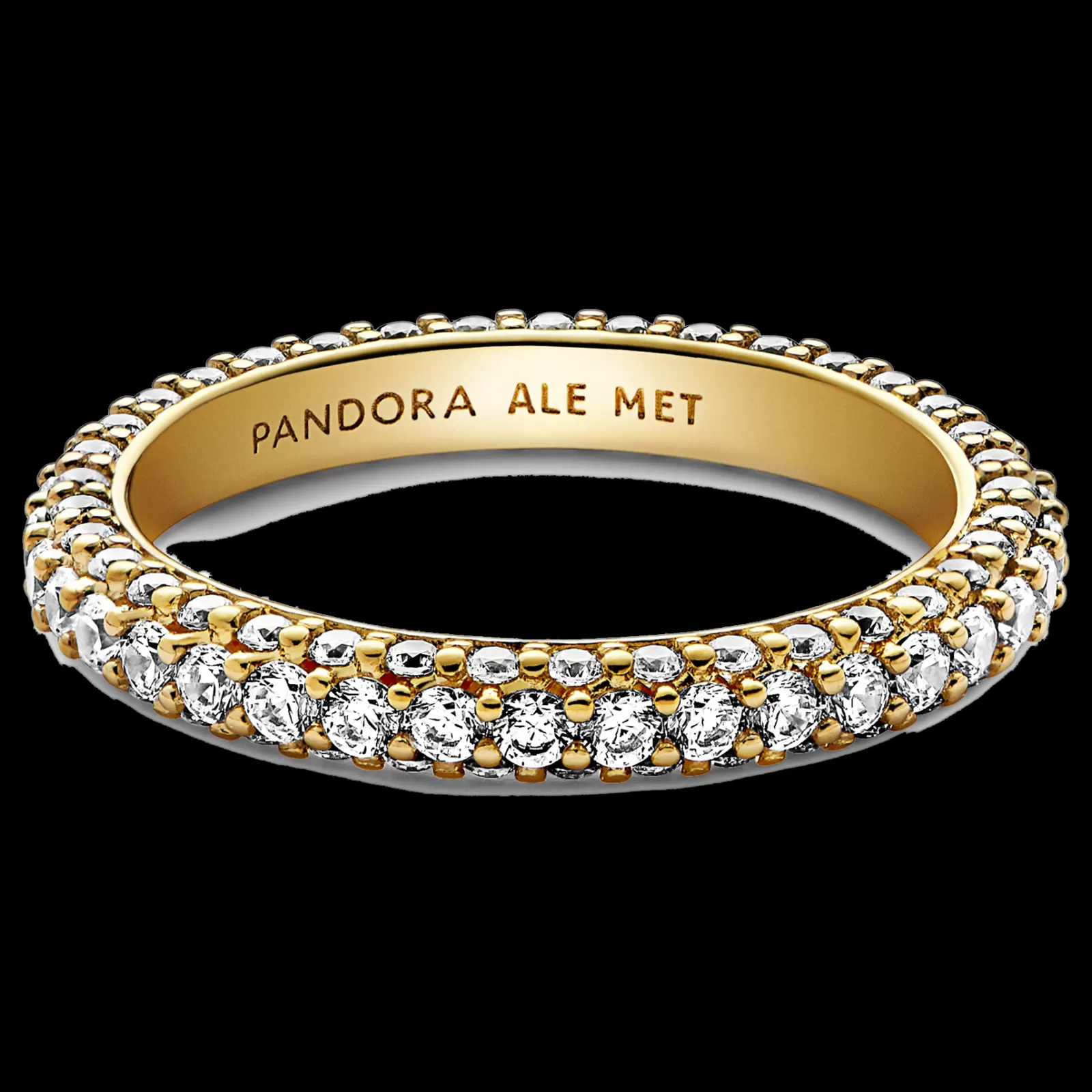 Anel Dourado Com Zirconias Cubicas-Pandora Best Sale