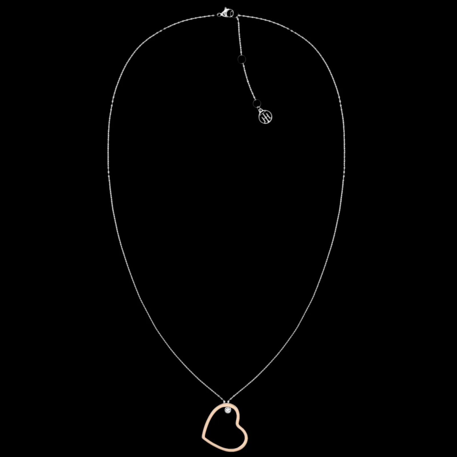 Colar Bicolor Pendente Coracao E Cristal-Tommy Hilfiger Jewelry Hot