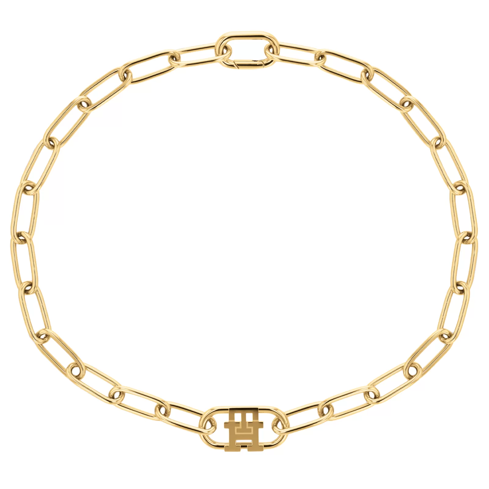 Colar Curto Dourado Com Monograma-Tommy Hilfiger Jewelry Best