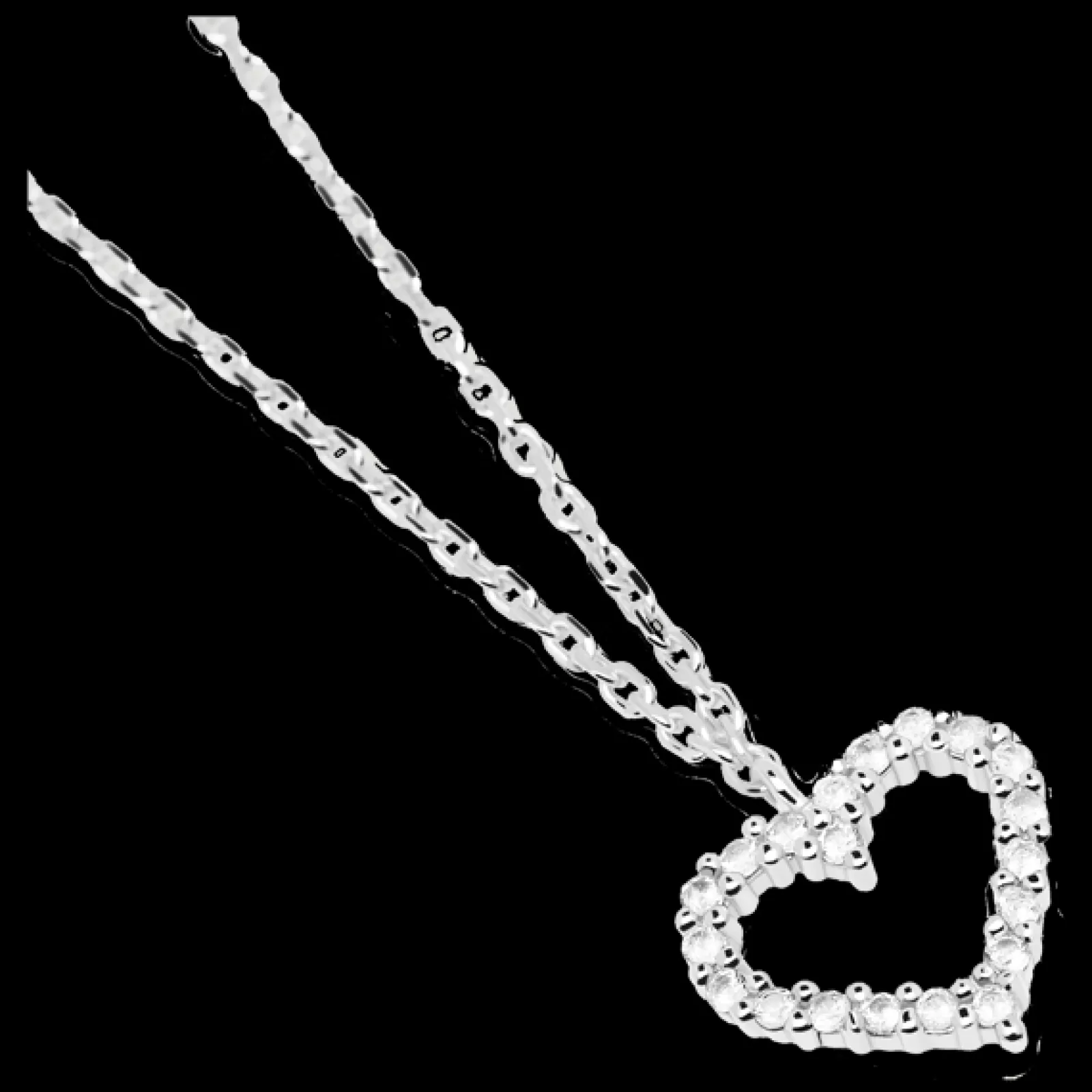 Colar White Heart Silver-PDPAOLA Online