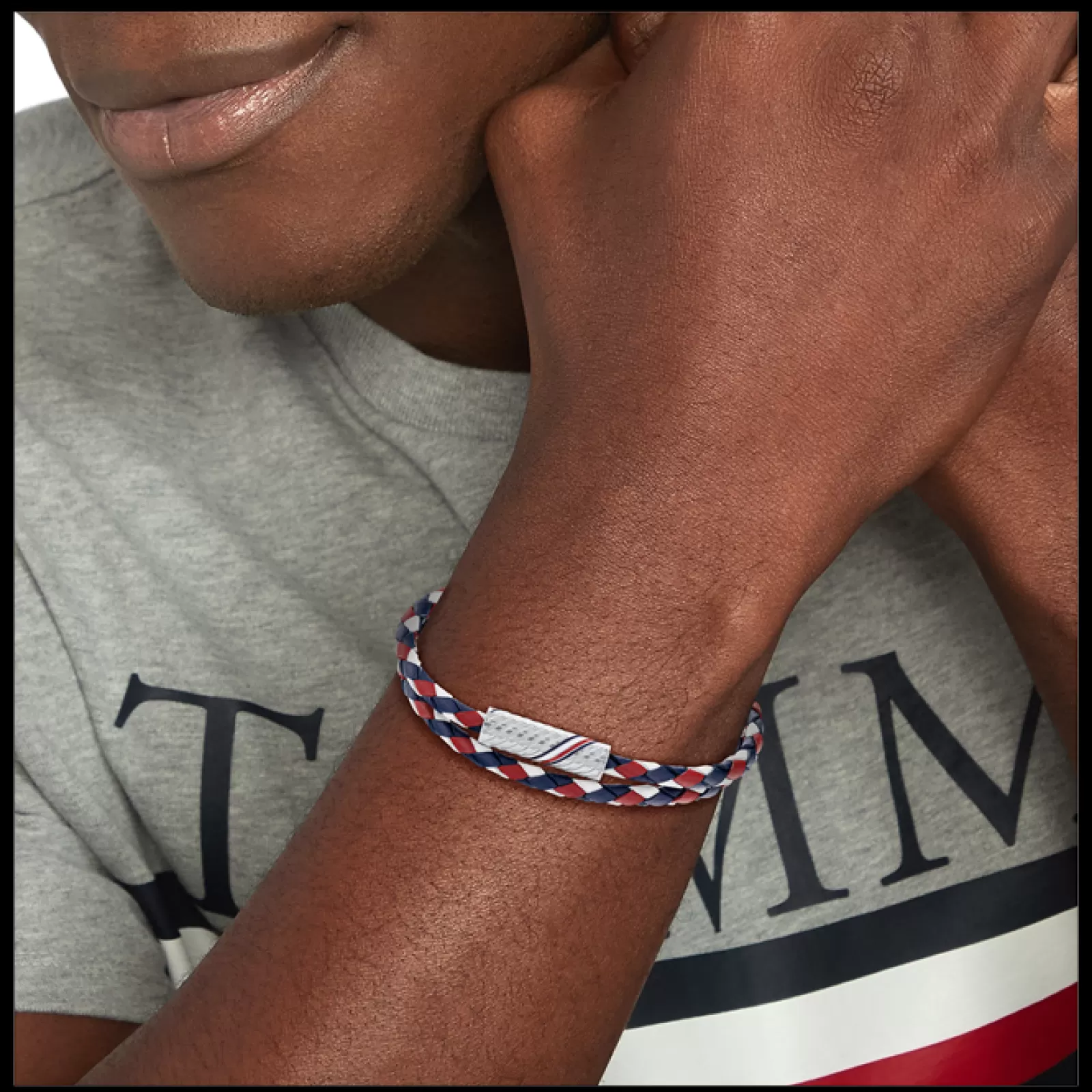 Pulseira Dupla Pele Tricolor E Aco Iman-Tommy Hilfiger Jewelry New