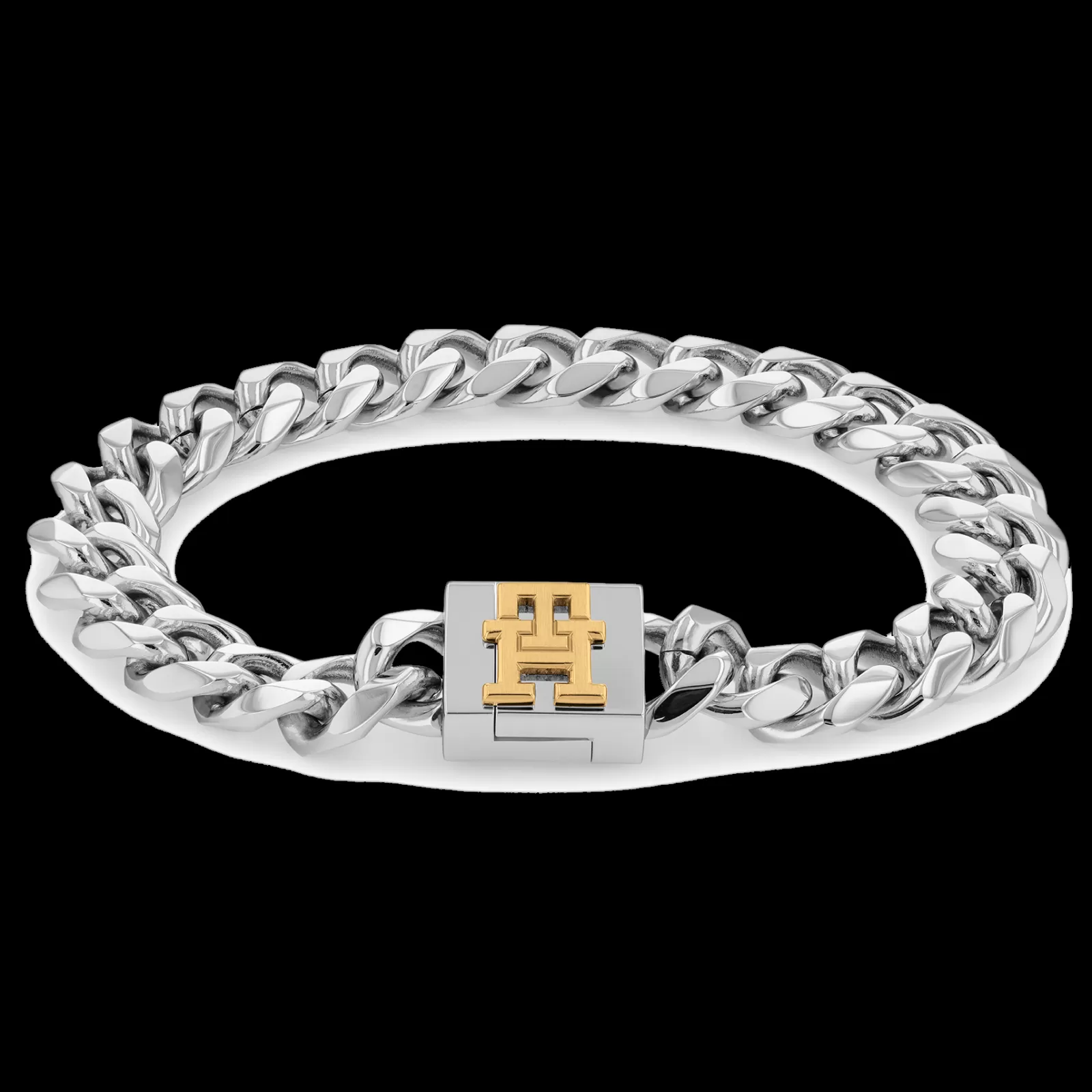 Pulseira Malha Aco Bicolor Monograma-Tommy Hilfiger Jewelry Fashion