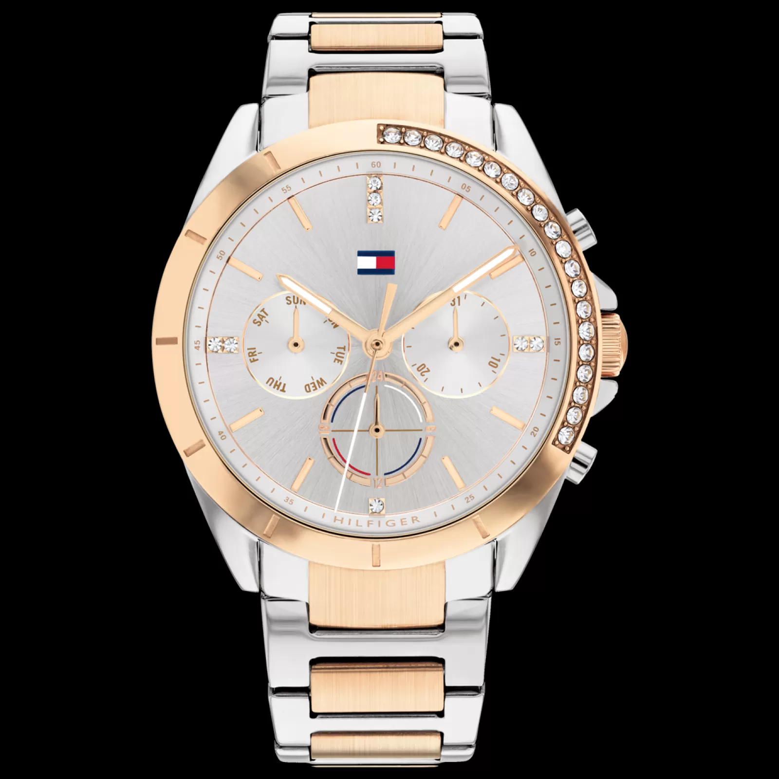 Relogio Aco Bicolor Com Cristais-Tommy Hilfiger Watches Fashion