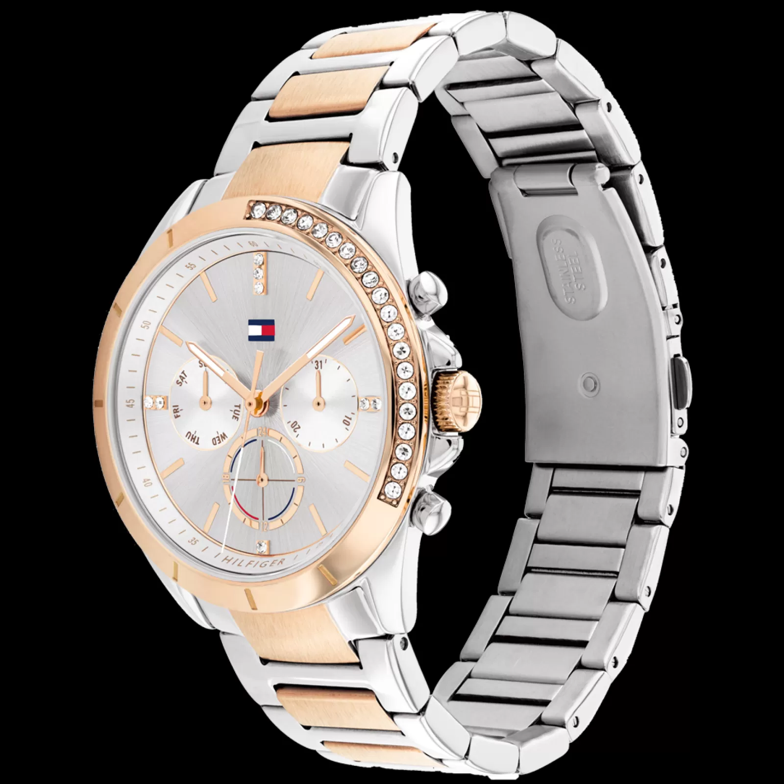 Relogio Aco Bicolor Com Cristais-Tommy Hilfiger Watches Fashion