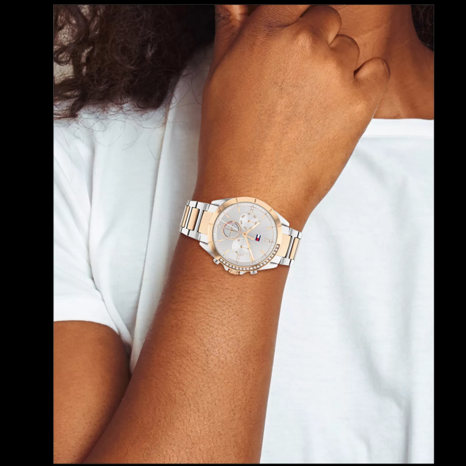 Relogio Aco Bicolor Com Cristais-Tommy Hilfiger Watches Fashion
