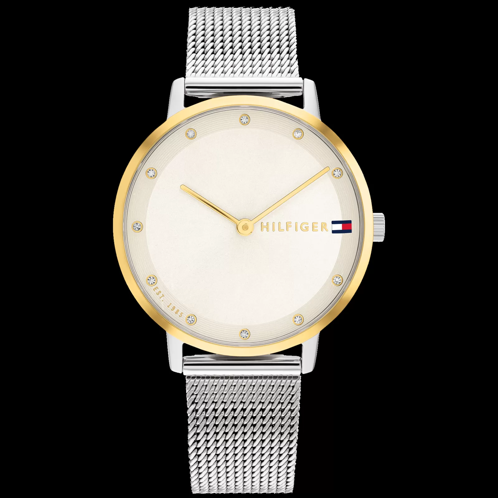 Relogio Aco Bicolor, Cristais E Malha Milanesa-Tommy Hilfiger Watches Sale