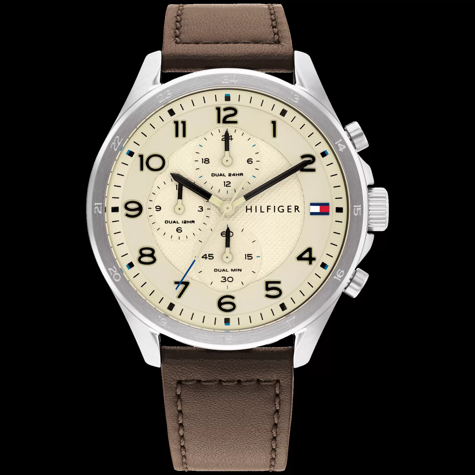 Relogio Bege Aco Pele Castanha-Tommy Hilfiger Watches Outlet
