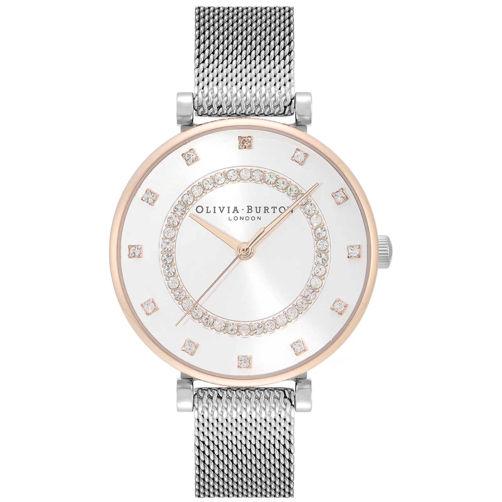Relogio Belgrave Tbar Aco Bicolor Malha Milanesa-Olivia Burton Clearance