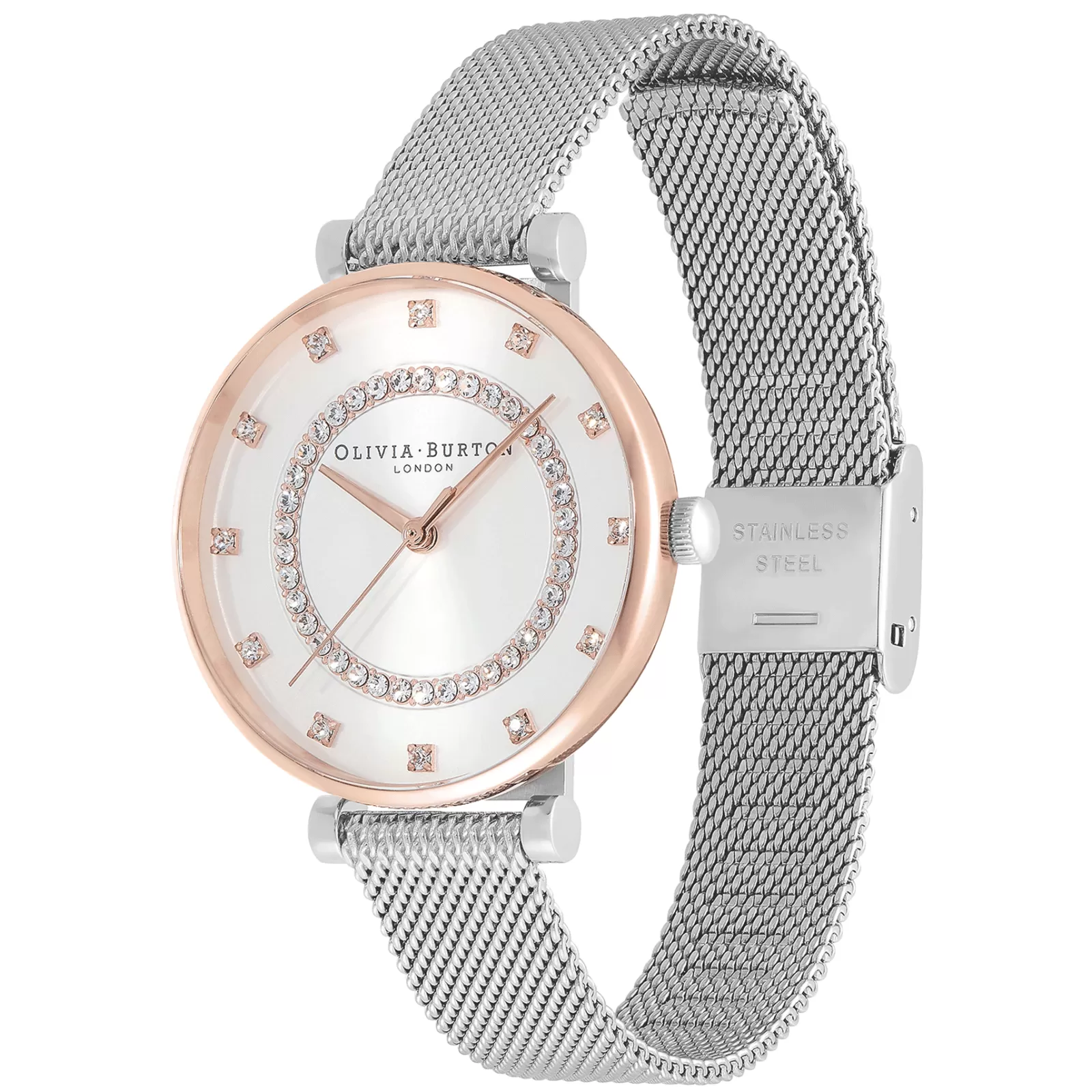 Relogio Belgrave Tbar Aco Bicolor Malha Milanesa-Olivia Burton Clearance
