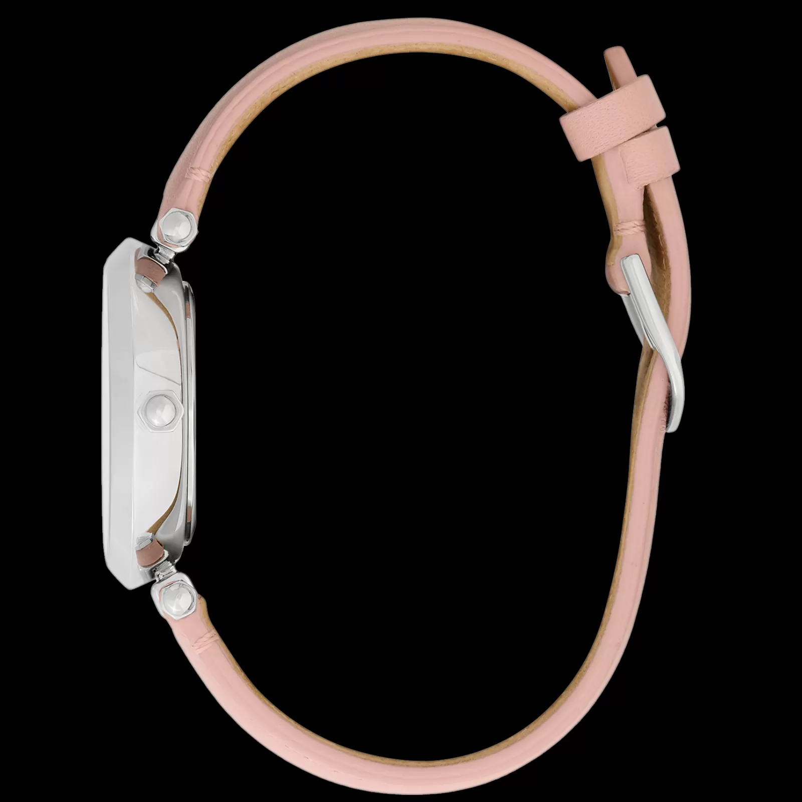 Relogio Floral T-Bar Aco E Cristais E Pele Rosa-Olivia Burton Fashion