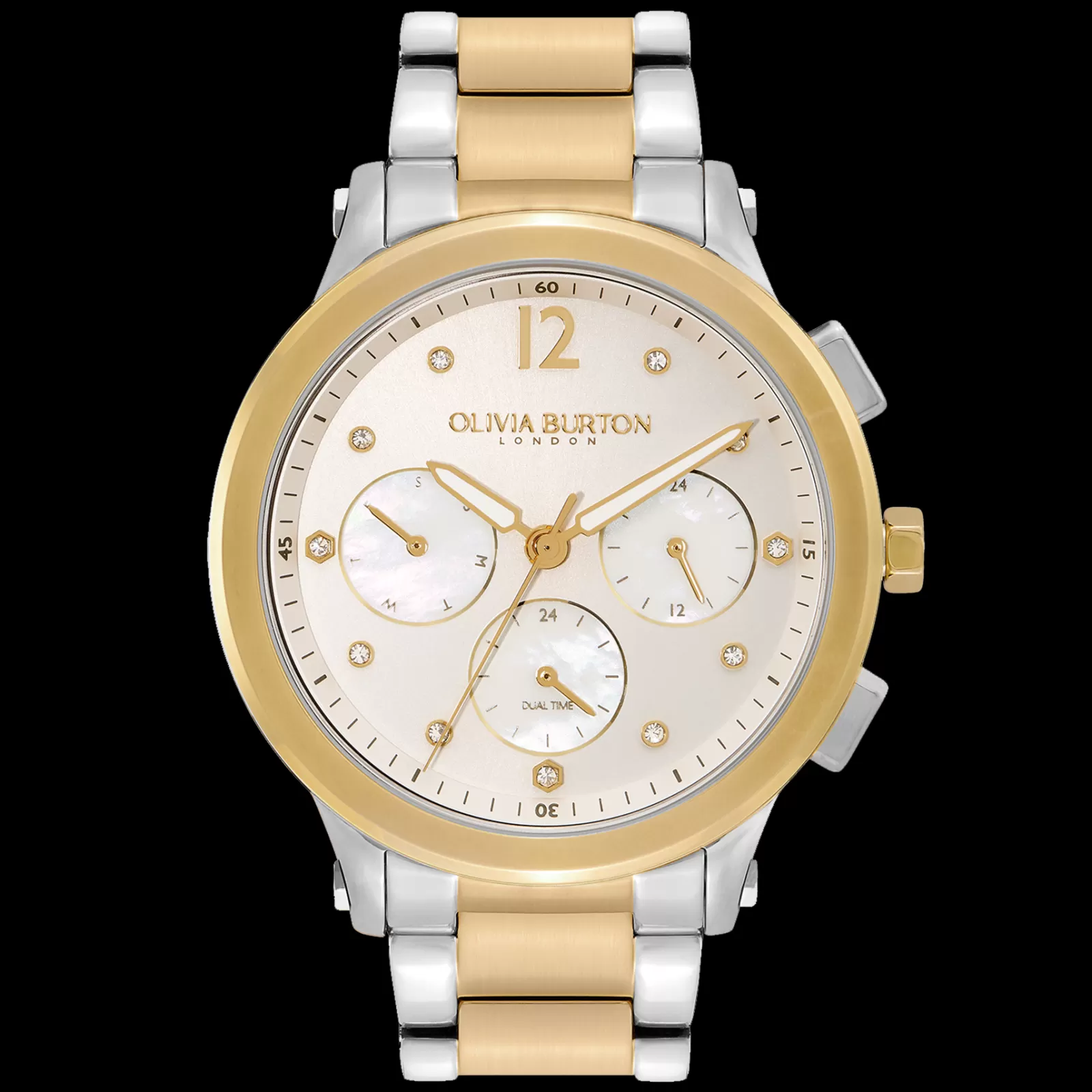 Relogio Multifunction Aco Bicolor, Madreperola-Olivia Burton Fashion