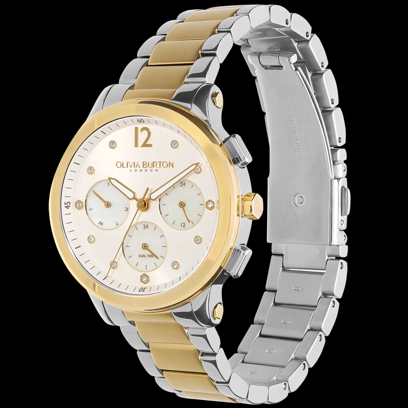 Relogio Multifunction Aco Bicolor, Madreperola-Olivia Burton Fashion