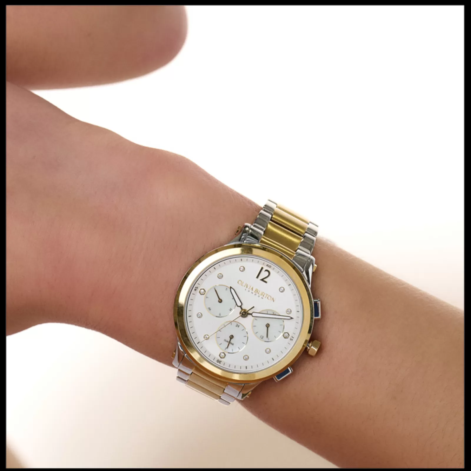 Relogio Multifunction Aco Bicolor, Madreperola-Olivia Burton Fashion