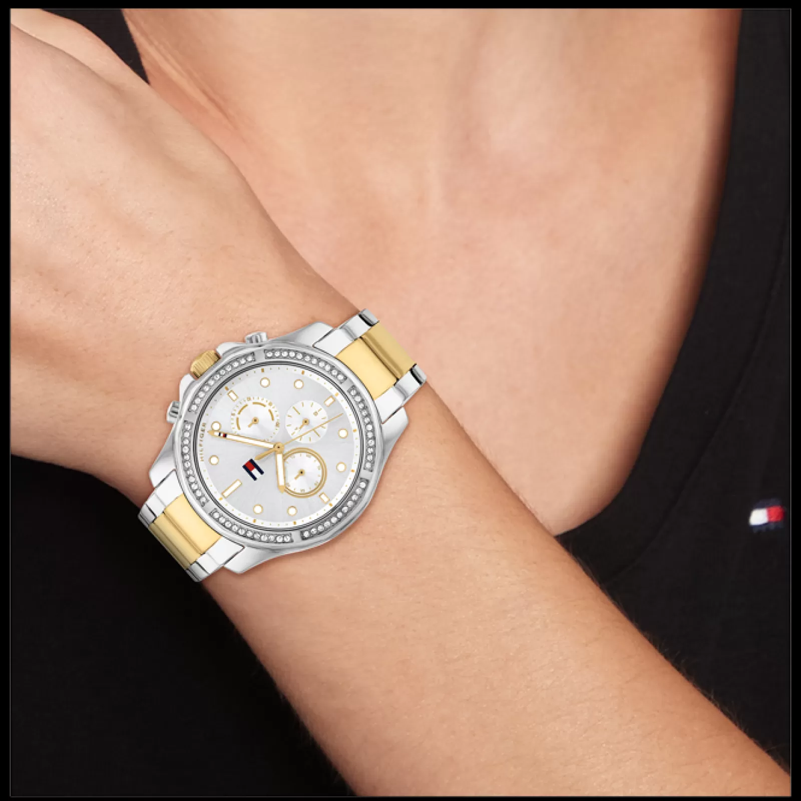 Relogio Prateado Aco Bicolor E Cristais-Tommy Hilfiger Watches Online