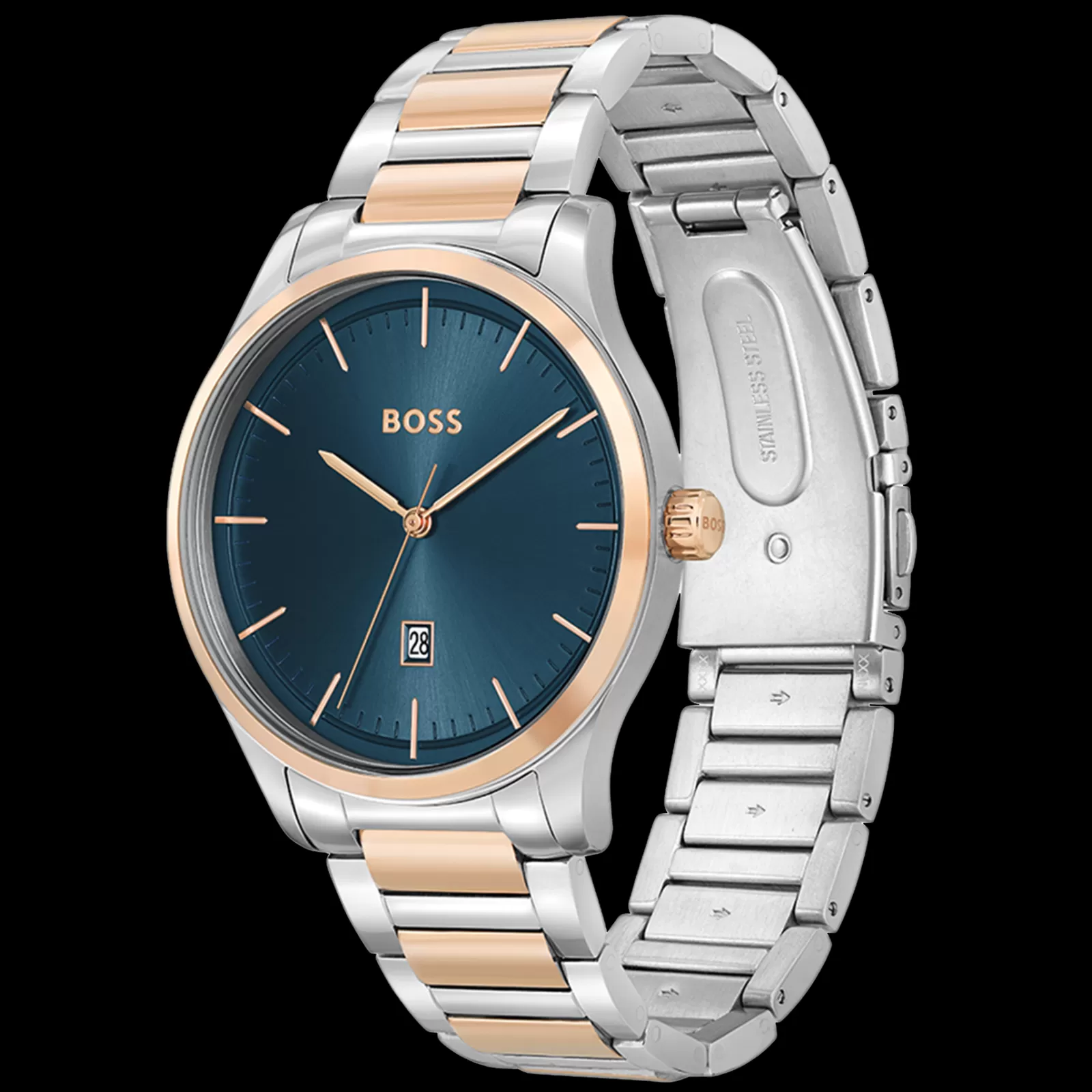 Relogio Reason Azul Aco Bicolor-Boss Watches New