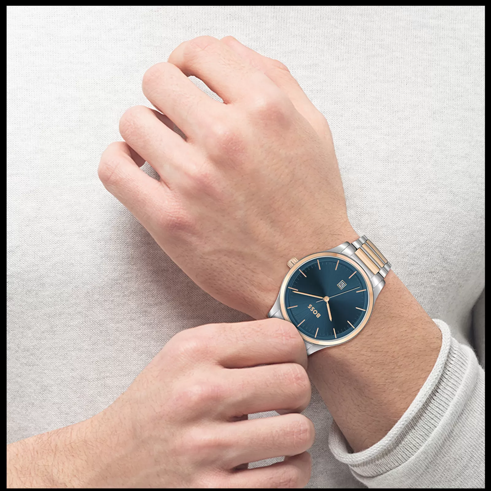 Relogio Reason Azul Aco Bicolor-Boss Watches New