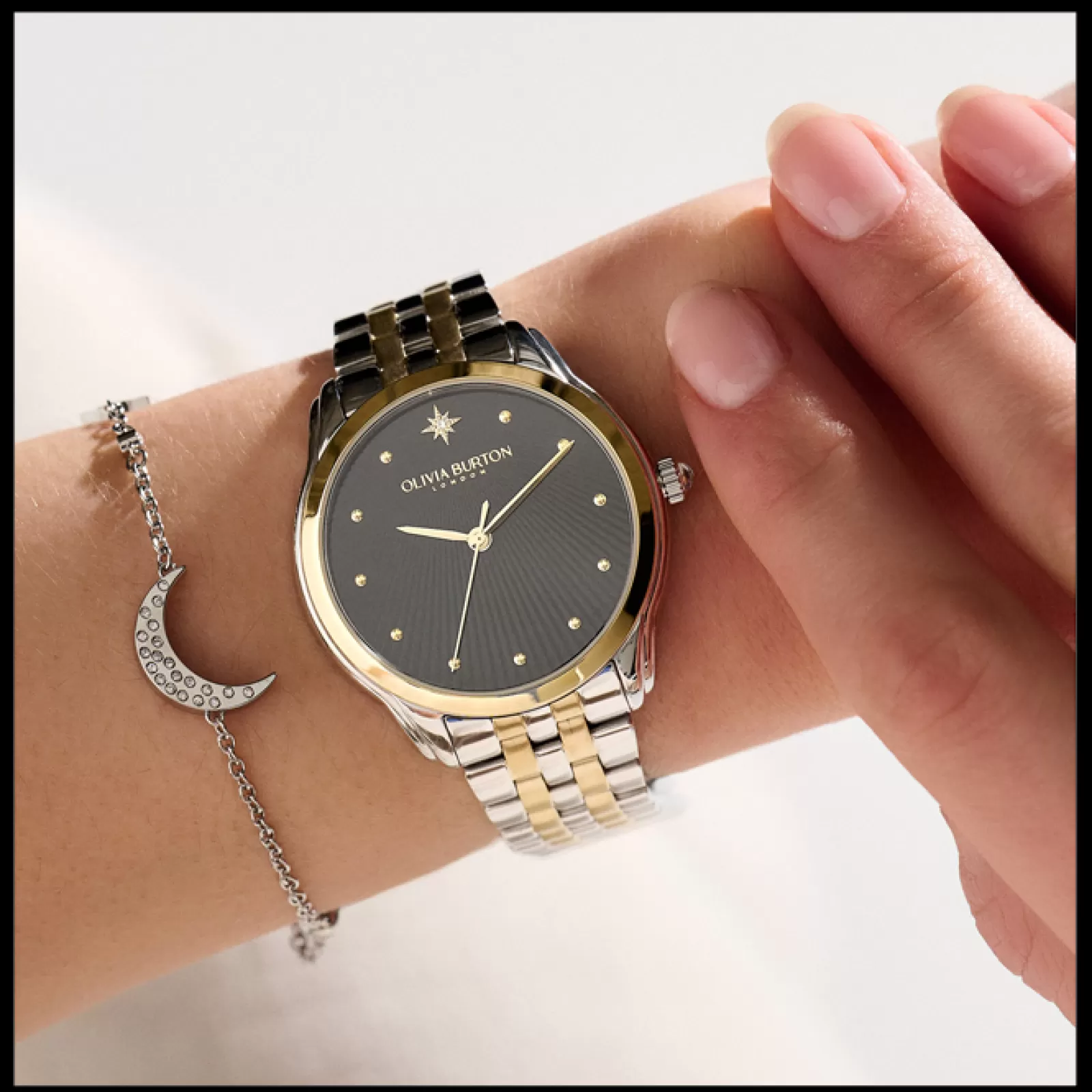Relogio Starlight Preto Bicolor E Cristal-Olivia Burton Store