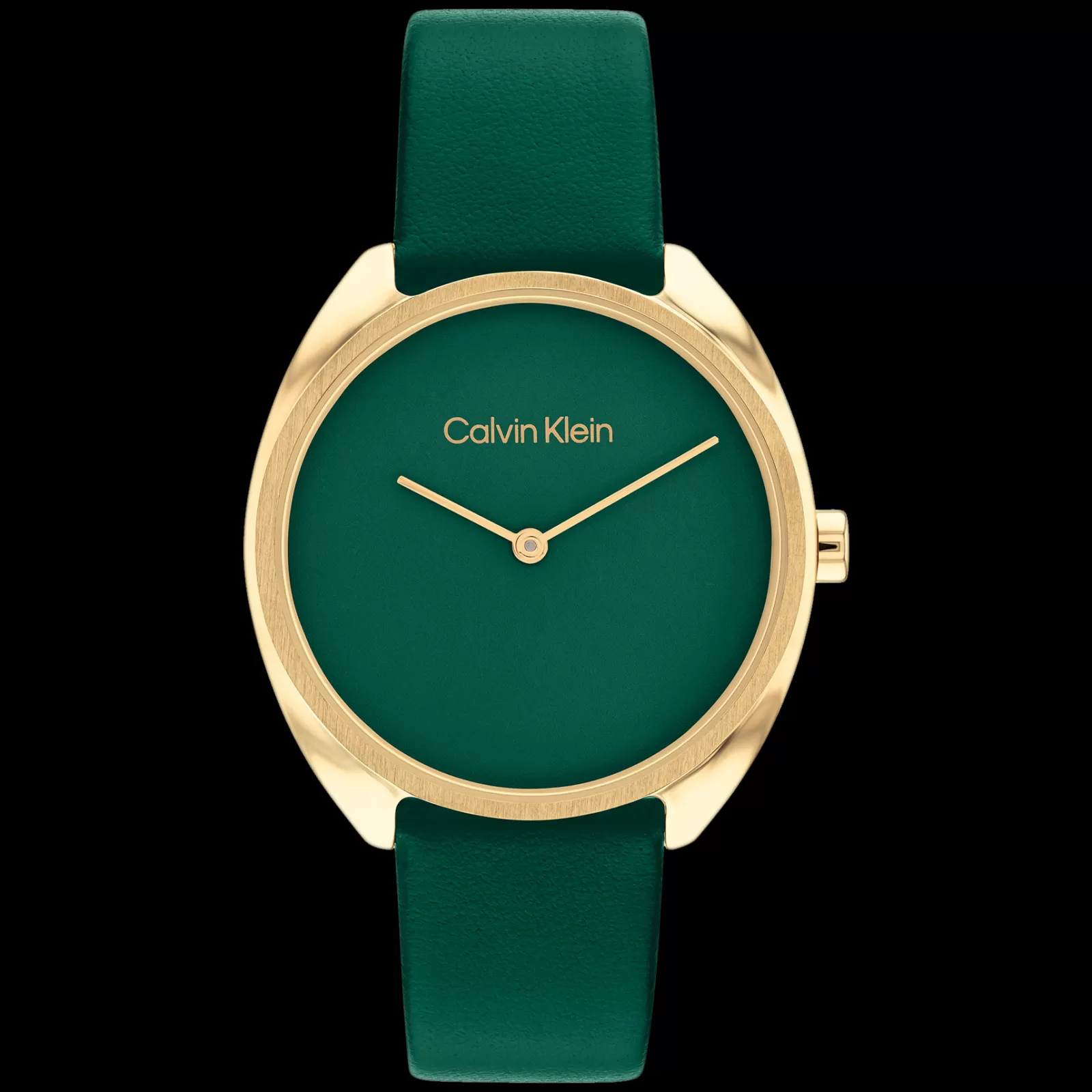 Verde E Dourado Em Pele Verde-Calvin Klein Watches Cheap